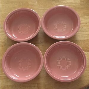 Set of Four Rare Pink Fiestaware  Salad Bowls